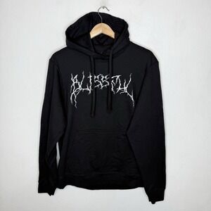 Blissful Clothing Black‎ White Hoodie Sweatshirt Men's Medium